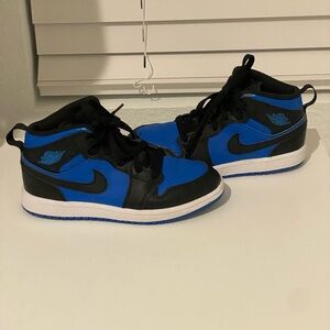 Nike Kids Black and Blue High-Top Sneakers